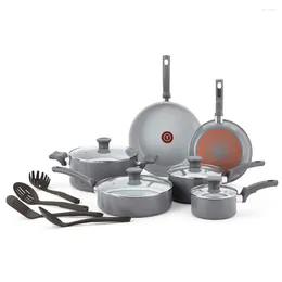 Cookware Sets Fresh Ceramic Nonstick Set Recycled Aluminum 14 Piece Dishwasher Safe Kitchen