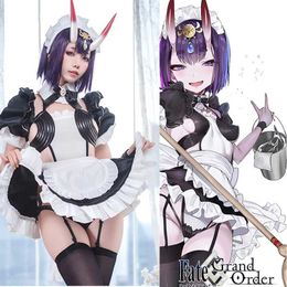 cosplay Anime Costumes FGO Shuten douji maid dress cute uniform role-playing for Halloween cosplay sexy dressC24321