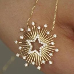 Chains Fashion Firework Pendant Necklace Classic Vintage Delicate Gift Women Jewellery Metal Holiday Party Accessories