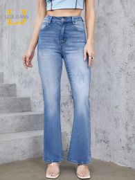 Boots Plus Size Women Jeans High Waist Flared Women Jeans High Stretchy 100 Kgs Full Length 175 Cms Tall Jeans Bootcut Denim for Mom