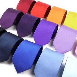 Bow Ties Classic Solid Color For Men Business Wedding Party 8cm Necktie Black Blue Purple Formal Striped Collar Cravat Accessories