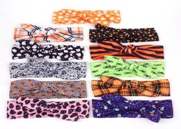 Baby Halloween Headbands Elastic Bunny Headbands Boutique Kids Girls Stripe Skull Print Hairbands Hair Accessories 12 Colours KHA662380510