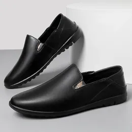 Casual Shoes Genuine Leather Mens Spring Summer Men Business Loafers Soft-Soled Non-Slip Male Flats Breathable Driving