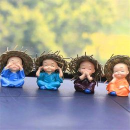 Little Monk Ceramic Doll Cute Home Decorations Creative Small Sami in the Car Special Gift Birthday Present 240307