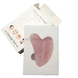 Face Massager Natural Jade Scraper Guasha Board Massage Rose Quartz Jadeite Guasha Stone for Facial and Neck Skin Enhancement Beauty and Health Massage Tool 240321