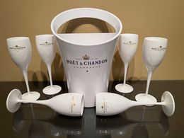 Moet Chandon Champagne Bucket and 6 Wine Glasses