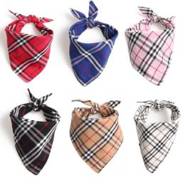 dog bands double layer Scotland British style new pet triangle scarf binding ribbon mouth water towel LL