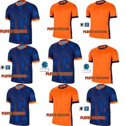 MEMPHIS 24/25 Holanda versão do jogador Copa Europeia Holanda Clube camisa de futebol JONG VIRGIL DUMFRIES BERGVIJN Camisa KLAASSEN BLIND DE LIGT Men Kit Camisa de futebol