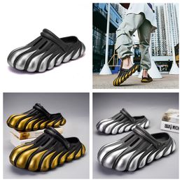 Painted Five Claw Golden Dragon EVA Hole Shoes with a Feet Feeling Thick Sole Sandals Summer Beach Men's Shoes Toe Wrap Breathable GAI fashion Men Slippers silvery 2024