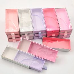 Brushes Wholesale False Eyelash Packaging Box Lash boxes Packaging Custom Logo Faux Cils Mink Eyelashes Drawer Case With Tay Bulk Makeup