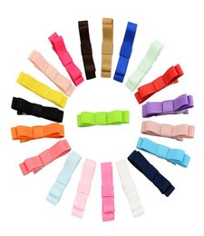 21Inch Baby Girls handmade Barrettes Solid Hair clips Grosgrain Ribbon Hairpin Kids Hairbows Whole Wrapped Hair Clip Accessory KF7362062