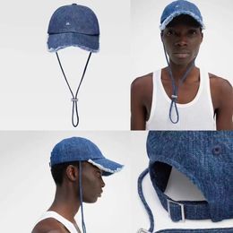 Ripped Designer Caps Denim Summer Ball Cap Rope Adjustable Luxe Beach Hat