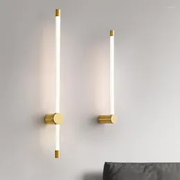 Wall Lamps Light Luxury Transparent Long Strip Lamp Living Room Bedroom Glass Stick Background Indoor