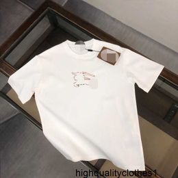 Designer Paris Home Short sleeved T-shirt Men's Pure Cotton American Fashion Brand Top Thin Ice Silk Half Sleeved T-shirt 1BGZ