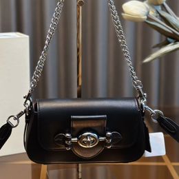 Chain Bag Shoulder Underarm Bag Axillary Handbag Smooth Leather Luxury Women Designer Bags Flat Shoulder Strap Curved Zipper Closure Tote Underarm Messenger Bags