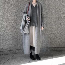 Women's Knits Women Long Maxi Knitted Cardigans Autumn Female Sleeve Solid X-Long Knitwear Sweater Coats PYMY-MY188