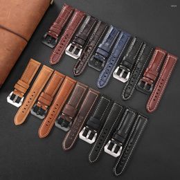 Watch Bands Genuine Leather Band Strap 20mm 22mm 24mm Men's Wrist Belt For Accessories