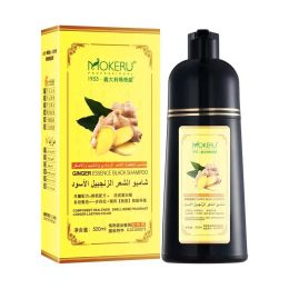 Color Mokeru 500ml Long Lasting Natural Ginger Fast Dye Permanent Black Hair Dye Shampoo For Women and Men Gray Hair Covering Removal