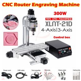 XLNT-21D CNC Router Engraver 3axis 4axis USB port Metal Engraving Milling Drilling Machine Ball Screw for DIY Wood PCB 230X120mm