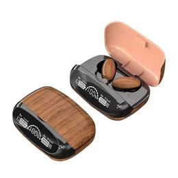 M35 Wood Grain Wireless Earbud Bluetooth Headphones TWS In-Ear Touch Headphones Bluetooth 5.2 Sports Headphones