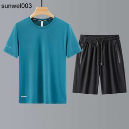 Designer Summer Suit Cool T-shirt Shorts Two-piece Breathable New Ice Silk Products Listed Explosions. F43z