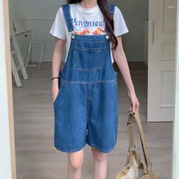 Women's Shorts Korean Style Oversized Women Denim Suspender Summer Trendy Loose High Waist Wide Leg Overalls S-5xl