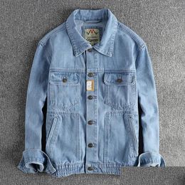 Mens Jackets Heavy Wash To Do Old Light Blue Denim Jacket Men Classic Retro Youth Coat Drop Delivery Apparel Clothing Outerwear Coats Otswz