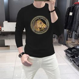 2024 New Luxury Men T-shirt Designer brand Long sleeve T-shirt pullover pure cotton warm loose breathable fashion men and women T-shirt Asian Size M-4XL