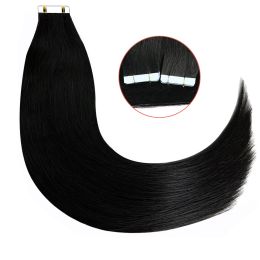 Extensions Straight Tape In Human Hair Extensions Natural Hair Extensions 1B 100% Remy Skin Weft Adhesive Glue On For Salon High Quality