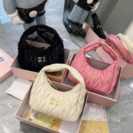 Womens Pink Designer Cleo Bag Miui Satchel Tote Wander Matelasse Underarm Hobo Luxury Genuine Leather With Shoulder Strap Clutch Purses Crossbody Bags