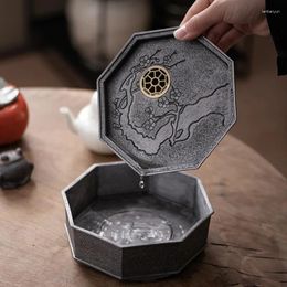 Tea Trays Pure Tin Old Pot Tray Retro Japanese Style Set Dry Pour Table Plate Water Drop Container Mat