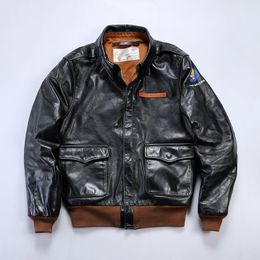 Eastman 16159 Plant-tanned tea core horse leather jacket Classic A2 flight suit Wax with vegetable tanning oil