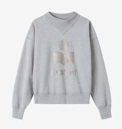 New Product Isabels Marant 24ss Designer Cotton Pullover Sweatshirt Slim Classic Print Hot Stamped Letter Women Casual Versatile Loose Hoodie Sweater Trendy Tops