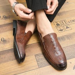 Casual Shoes Brand Full Grain Leather Business Men Dress Retro Crocodile Designer Nature Oxford For Size EU 38-46