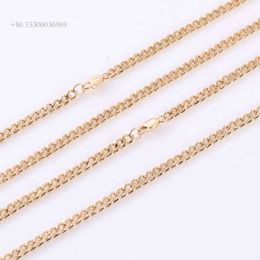 Yellow Cuban 14K Pure Gold Link Hip Hop Jewellery Necklace Chain For Men 18Inch