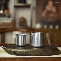Teaware Sets Pure Titanium Camping Teacup Fall-proof Hostel Tea Set Outdoor Kungfu Tableware Environmentally & Healthy Teapot