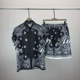 23SS Mens Designers Tracksuit Set Luxury Classic Fashion Hawaiian Shirts Tracksuits Pineapple Print Shorts Short Shirt Short Sleeve Suit #048