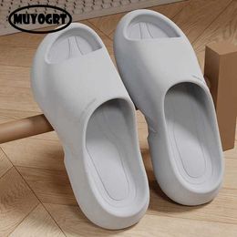 Slippers 2024 Summer MenS Slides Men Women Thick Sole Soft Sandals Beach Shoes Eva Flip-Flops Man H240325