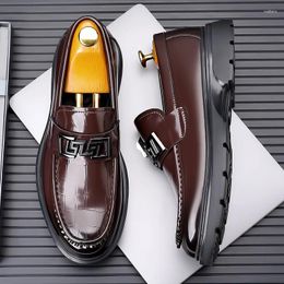 Casual Shoes Men's Designer Loafers British Dress Genuine Leather Business Slip-on Wedding Party