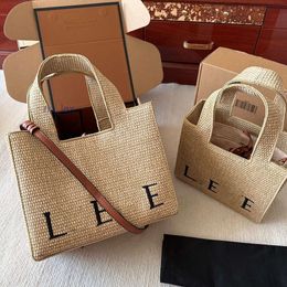 Luxury designer bag womens tote embroidered shopping grass woven vegetable basket French style shoulder crossbody beach