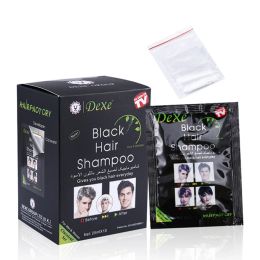 Tools 10 bags Permanent Black hair dye Colour hair Blackening Shampoo for men and women Herbal natural faster black hair Restore cream