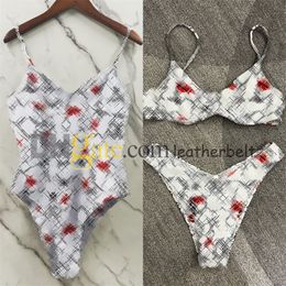 Sexy Bra Bikinis Designer Print Sling Swimwear Women Swimming Bathing Suit Quick Dry Padded One Piece Biquinis