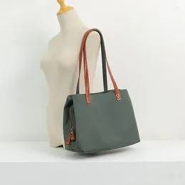Drawstring Women's Bag With Oxford Material Large Capacity Casual Tote Ladies' Shoulder High Quality Trendy Versatile Handbag