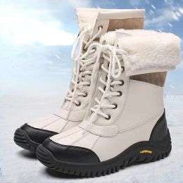 Boots Hightop Cotton Boots, Winter Outdoor Snow Boots for Women, Velvet, Thickened, Warm, Waterproof, Casual Sports Cotton Shoes