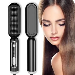 Irons Professional AntiScald Hair Straightening Brush Negative Ion Hair Straightener Hot Comb Straightener Hair Curler Styling Tools