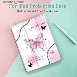 Tablet PC Cases Bags Butterfly Case Compatible With iPad 9.7-Inch (6th/5th Generation 2018/2017)Mini4/5 Air4/5 10.9inWith Pen Holde Y240323
