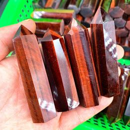 Decorative Figurines 1lb Natural Red Tiger Eye Quartz Crystal Obelisk Dot Healing Wand