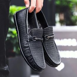 Casual Shoes Spring Autumn Genuine Leather Loafers Classic Adult Flats Male Driving Comfortable Moccasins For Man