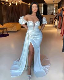 Sexy Plus Size Mermaid Prom Dresses Long for Women Sweetheart High Side Split Draped Pleats Sweep Train Formal Wear Evening Birthday Pageant Birthday Gowns