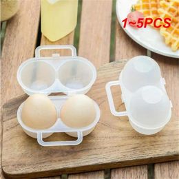 Storage Bottles 1-5PCS Creative Egg Box 2 Grids Container Plastic Practical Dispenser Holders For Case With Fixed Handle